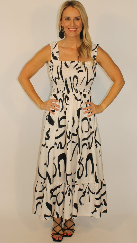 Abstract Print Dress