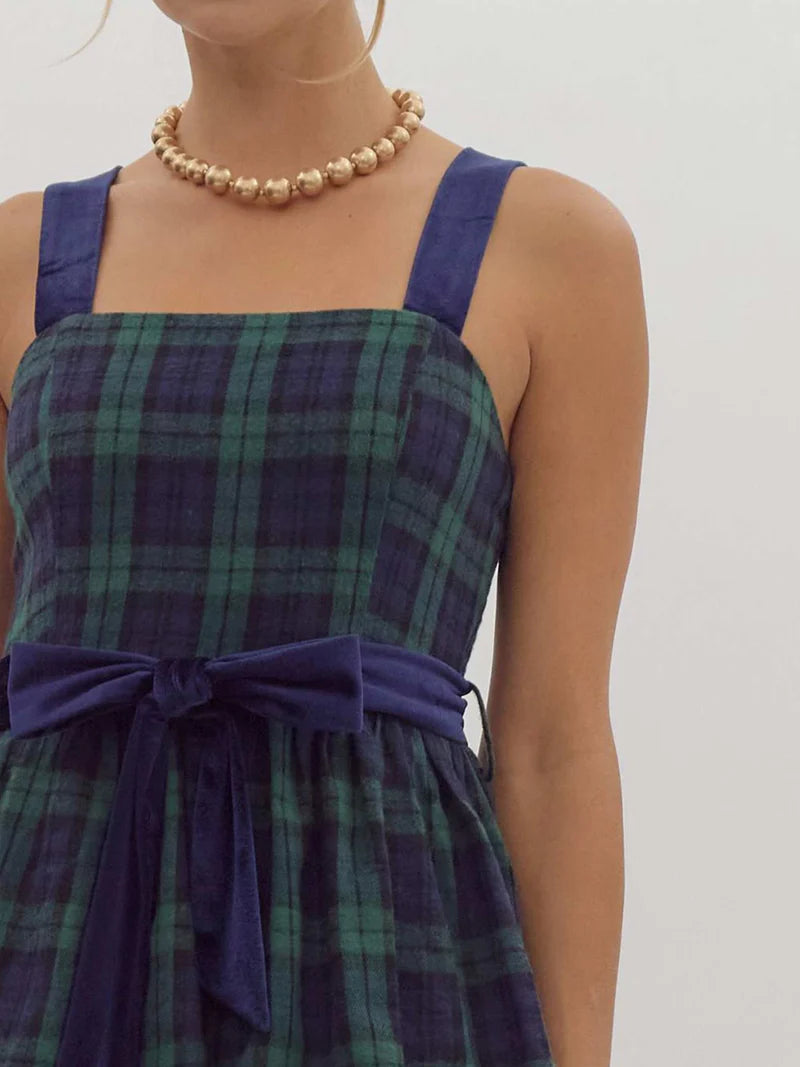 Plaid Ruffle Tiered Dress