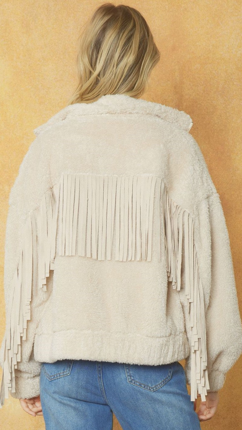 Fuzzy Fringe Jacket