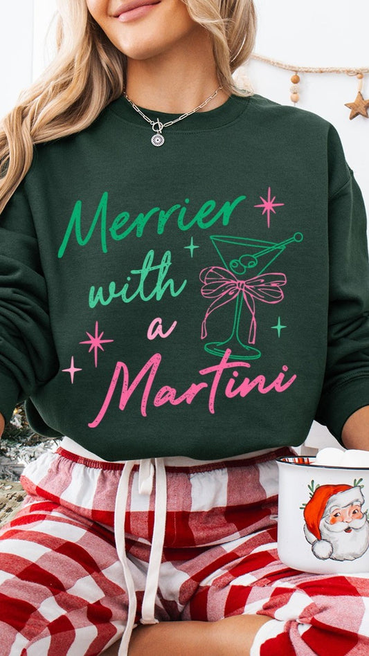 Merrier with a Martini Sweatshirt