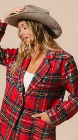 Christmas Plaid Blazer