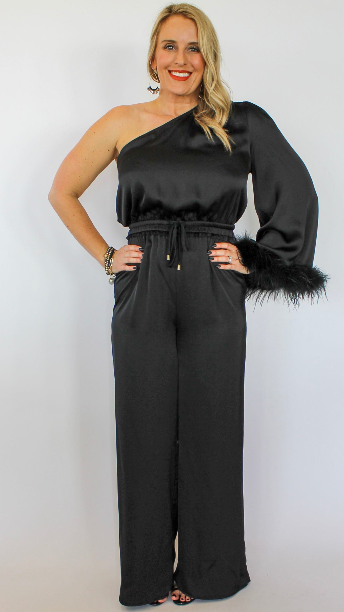 Satin & Feathers Jumpsuit