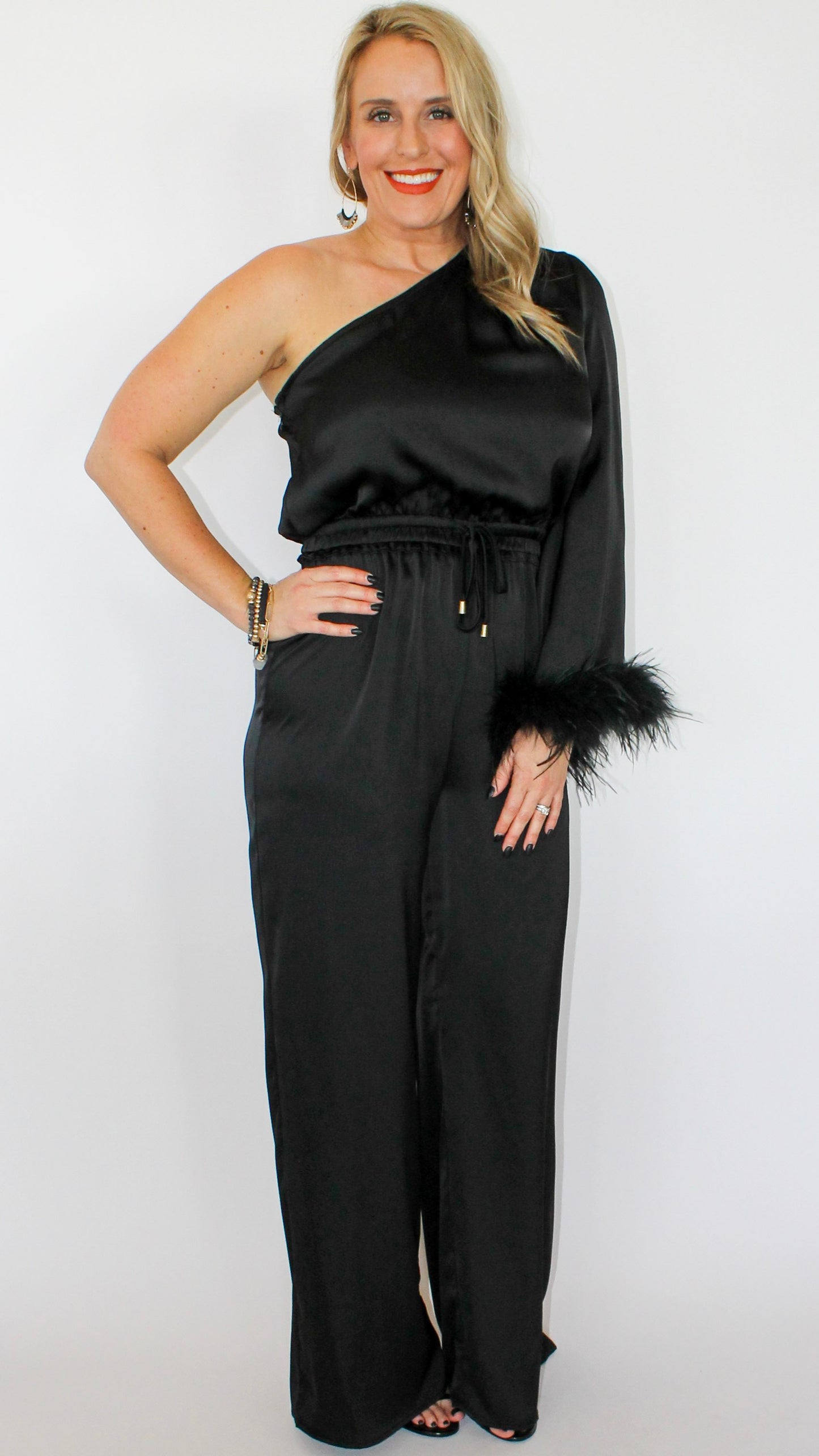 Satin & Feathers Jumpsuit