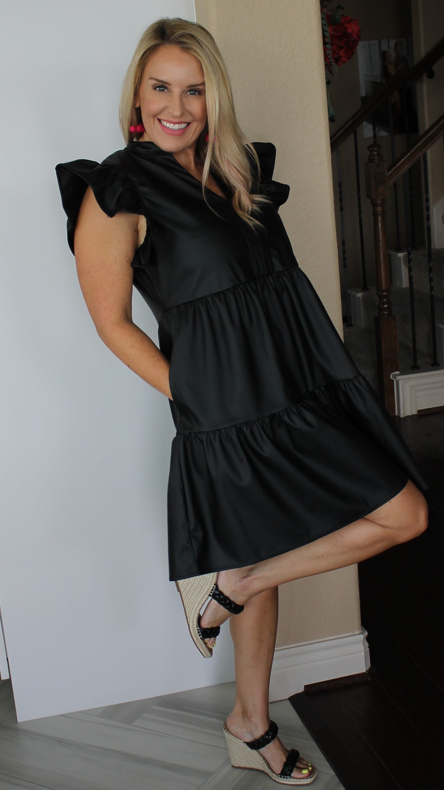 Black Faux Leather Dress