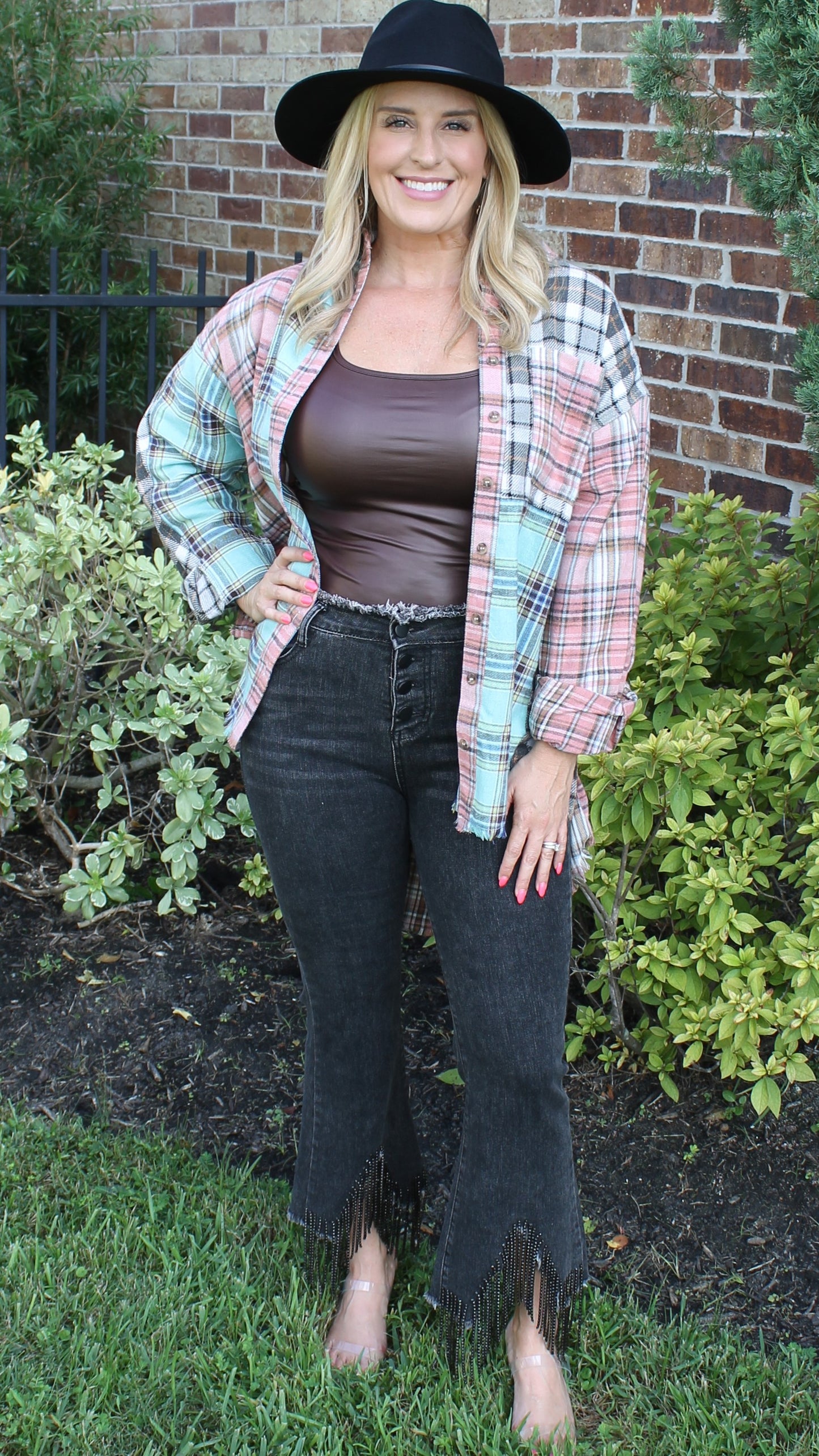 Mixed Plaid Flannel Top