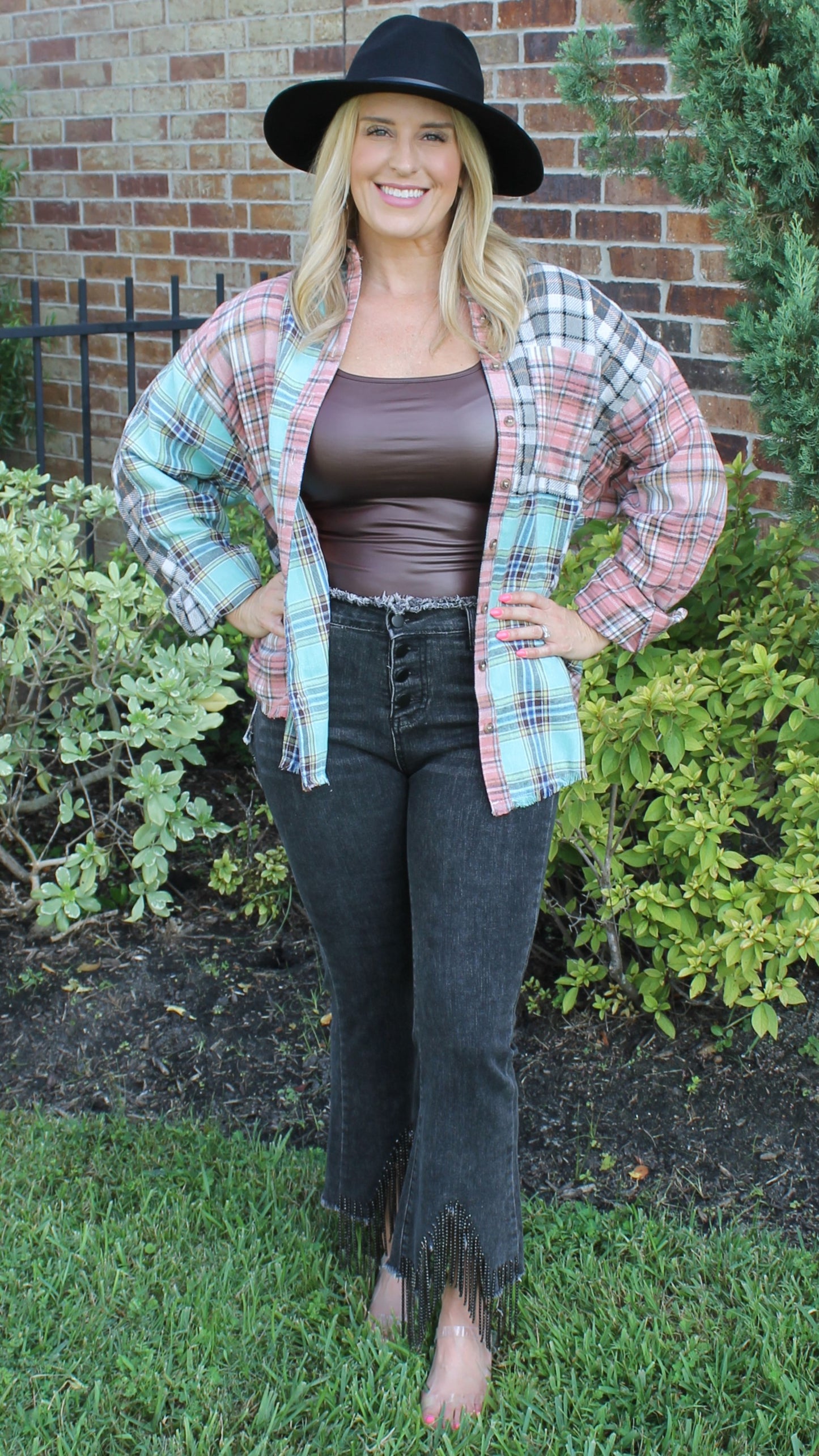 Mixed Plaid Flannel Top