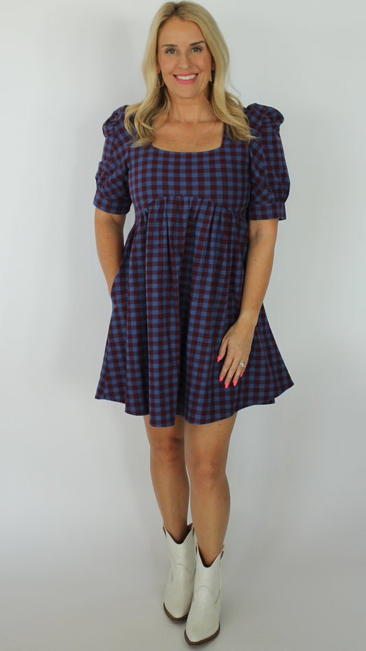 Gingham Babydoll Dress