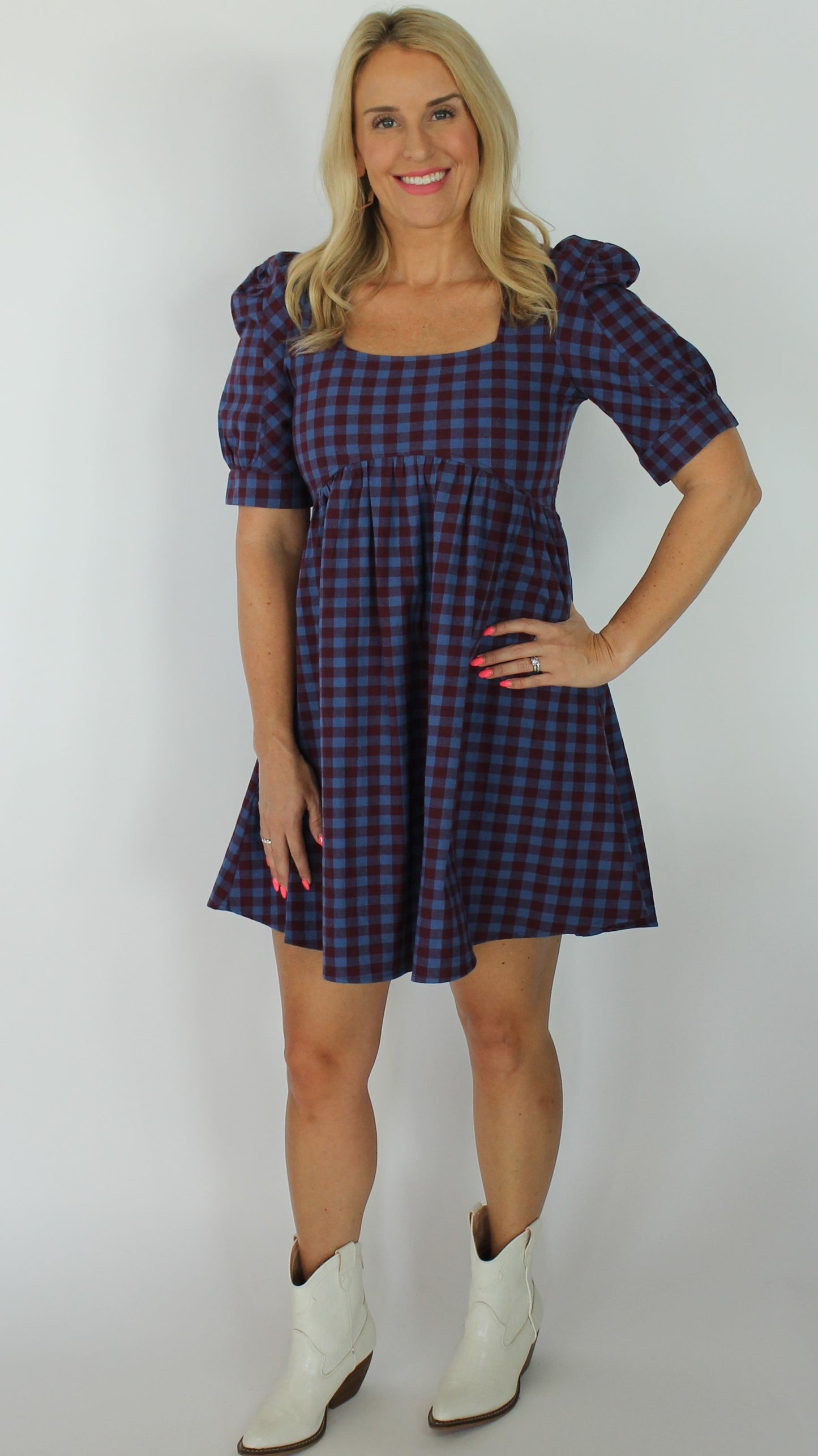 Gingham Babydoll Dress