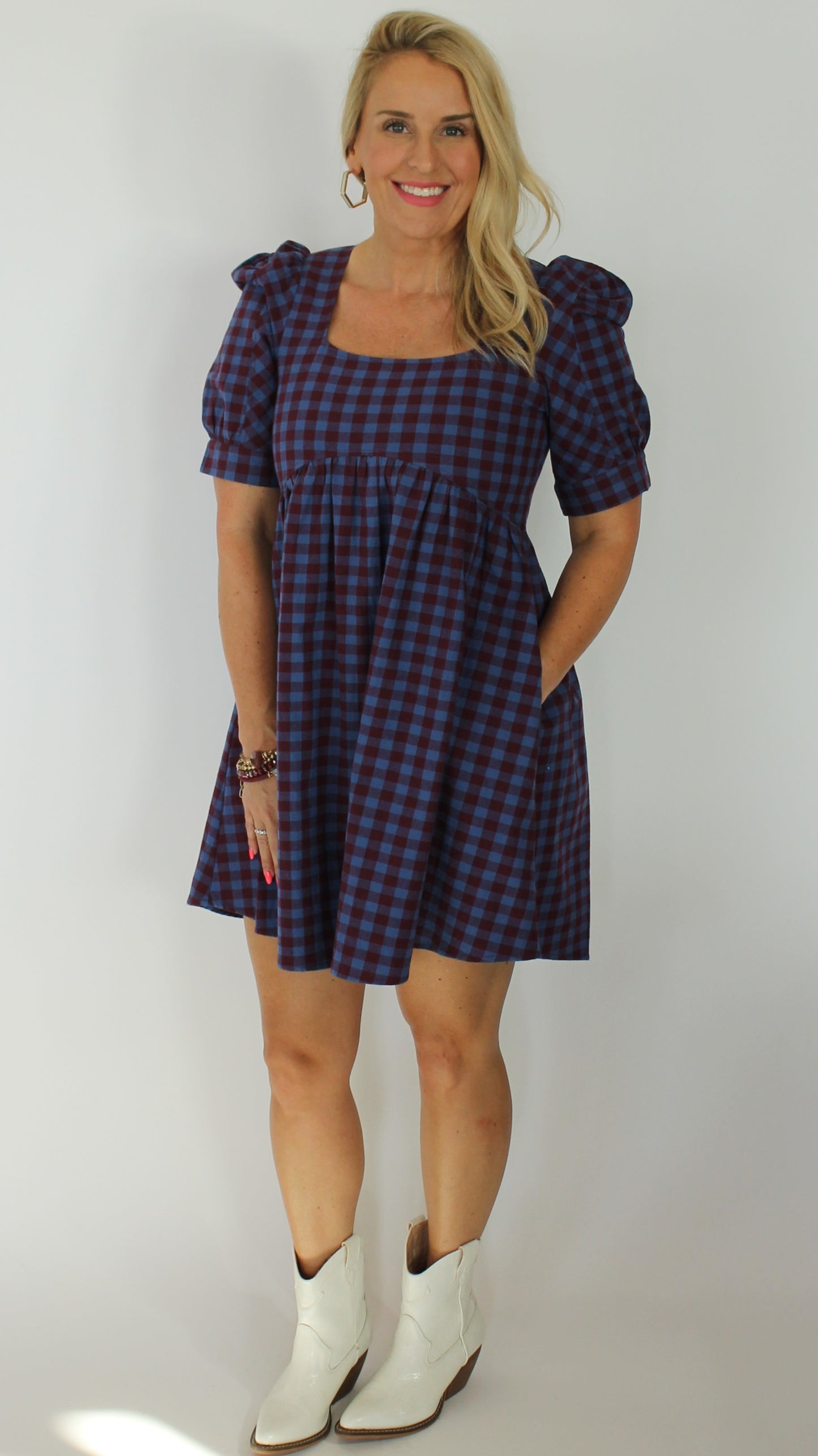 Gingham Babydoll Dress