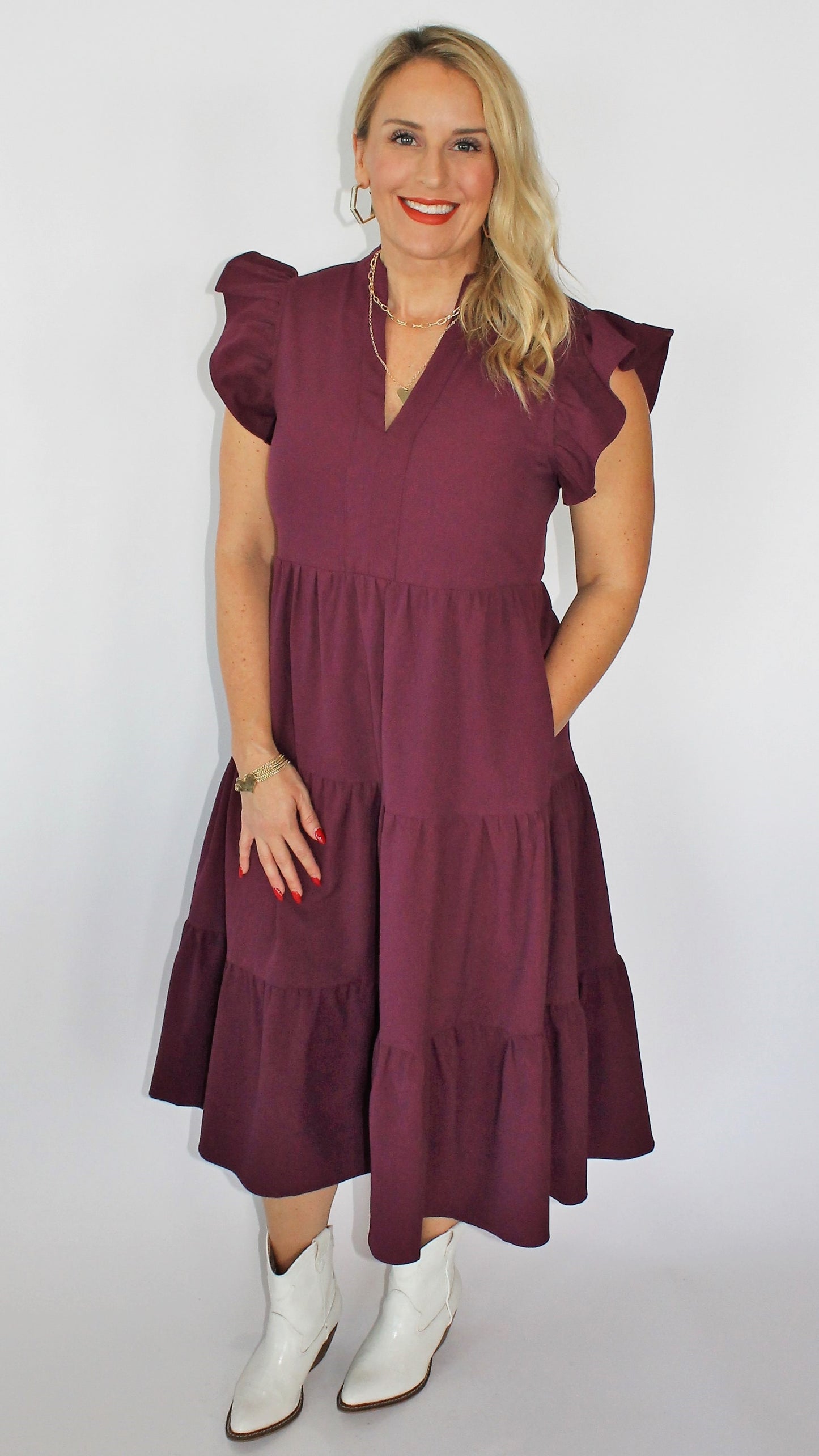 Wear Anywhere Tiered Midi Dress