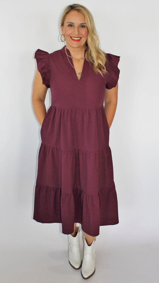 Wear Anywhere Tiered Midi Dress