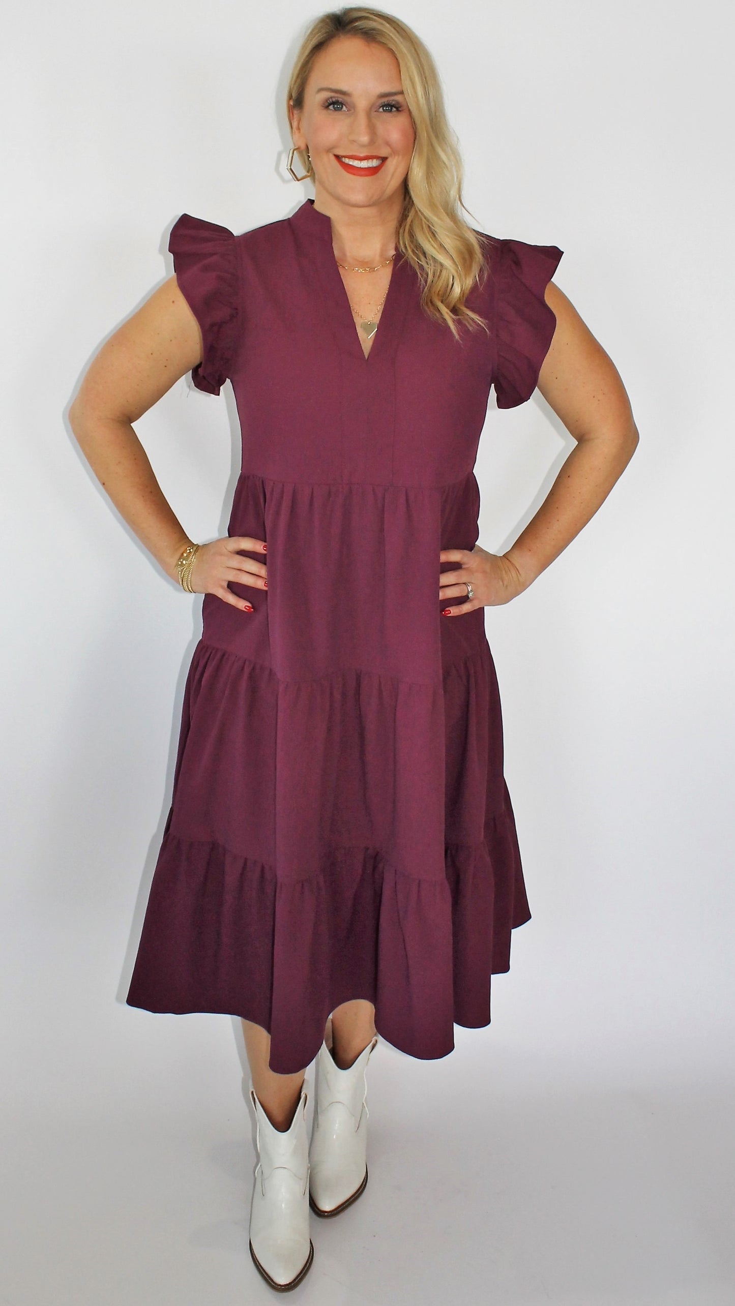 Wear Anywhere Tiered Midi Dress