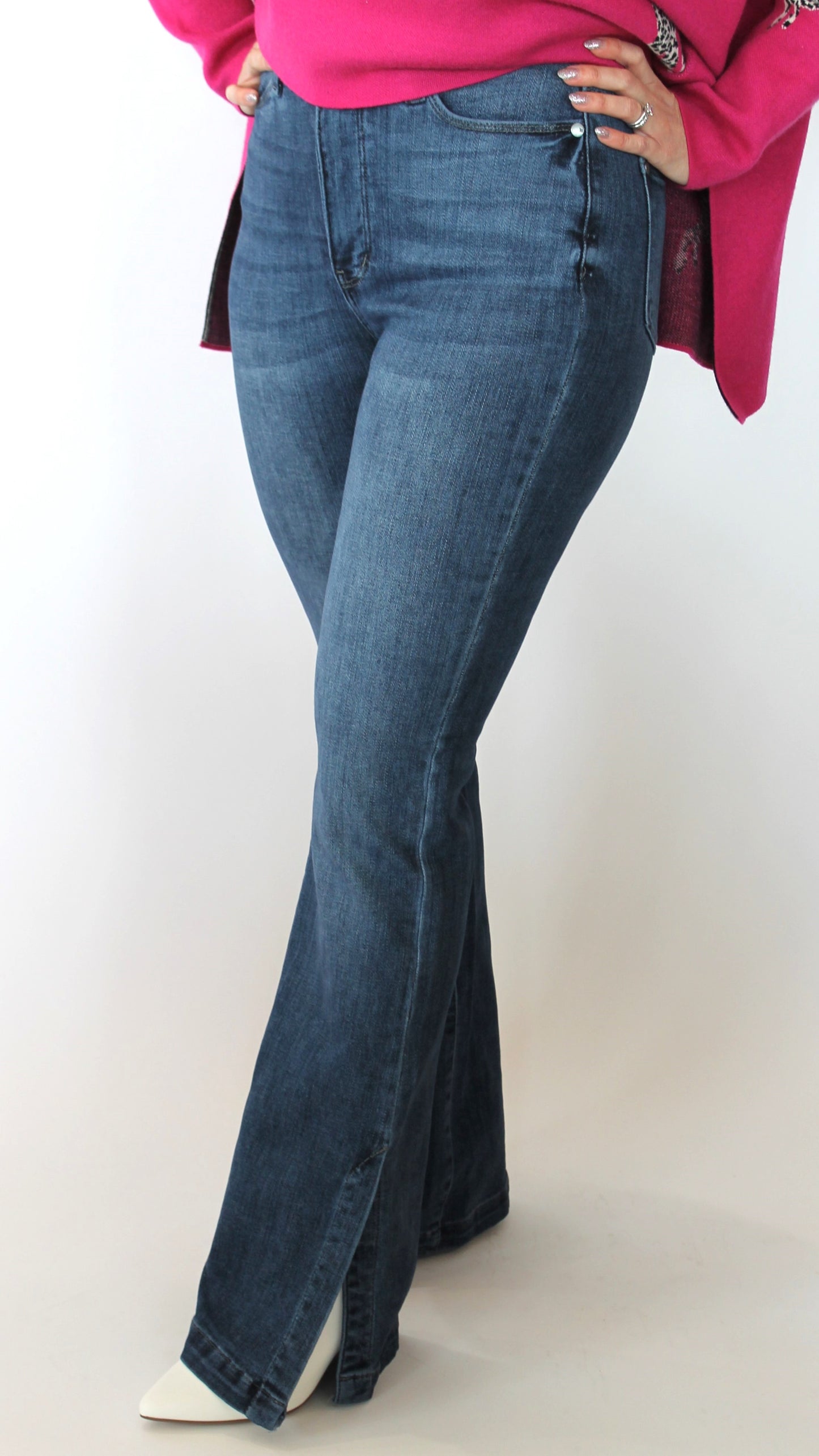 Judy Blue High Rise Slit Hem Bootcut Jeans