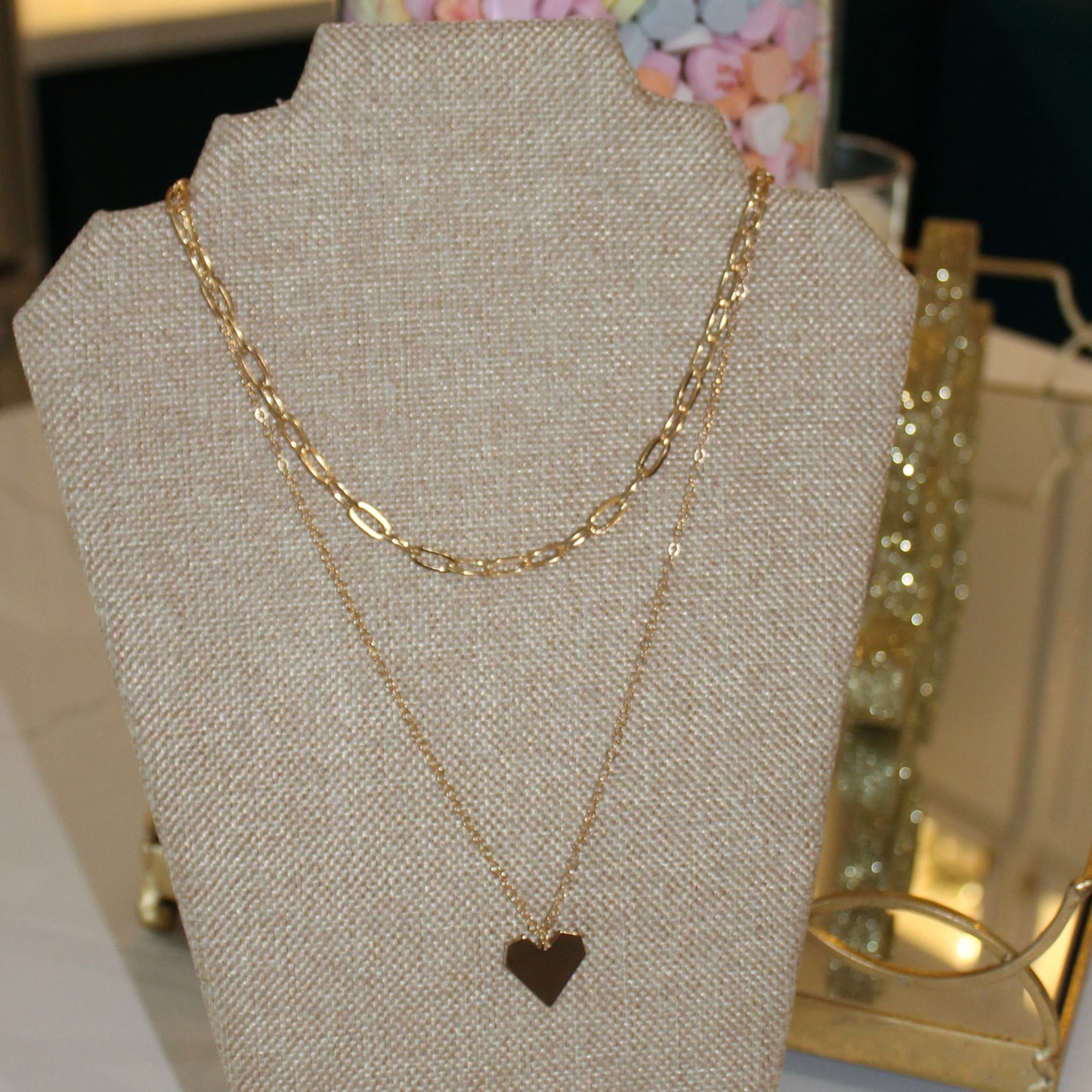 Double Layered Heart Necklace